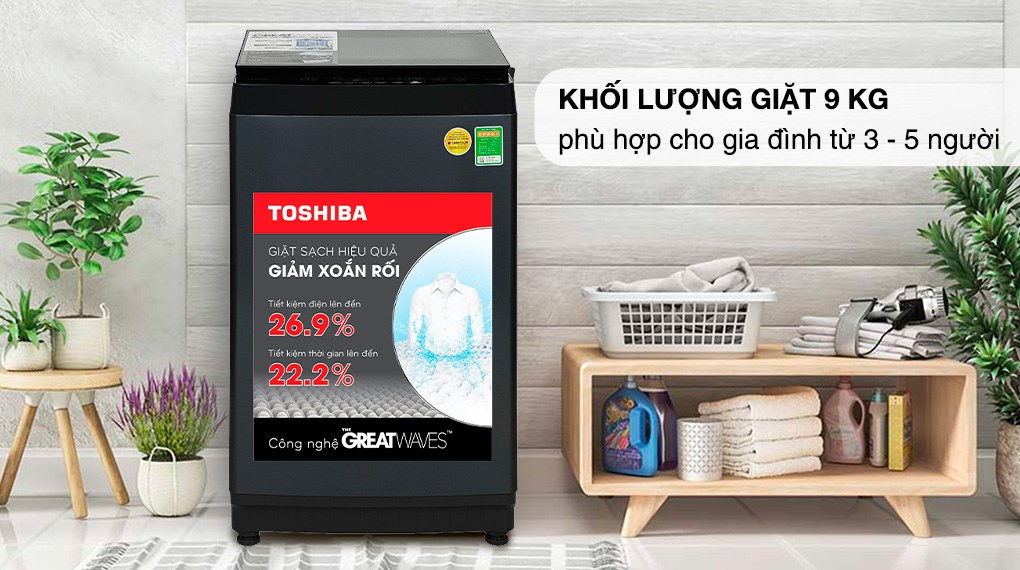 Máy giặt TOSHIBA Lồng đứng 9 kg AW-M1000FV (MK)